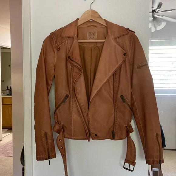 Zara Brown Faux Leather Jacket - Picture 1 of 3